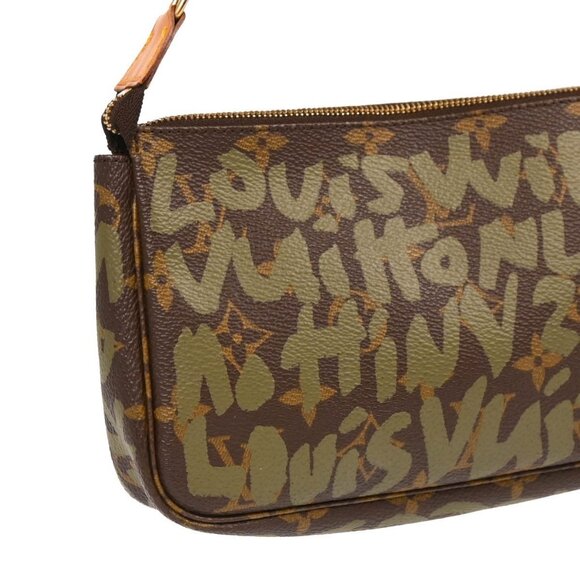 Louis Vuitton khaki Graffiti Pochette Accessoires Handbag M92191 AR0041 195485 - Picture 3 of 8